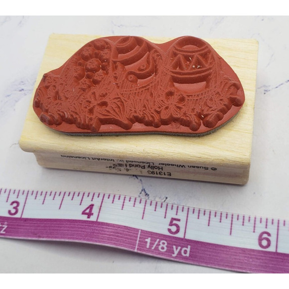 Easter Eggs In Field Uptown Rubber Stamps Wood Mounted Stamp E13193 - Picture 8 of 9